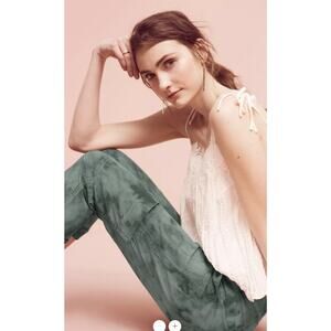 Anthropologie Hei Hei The Wanderer Crop Cargo Pants Womens 31 Army Green Tie-Dye